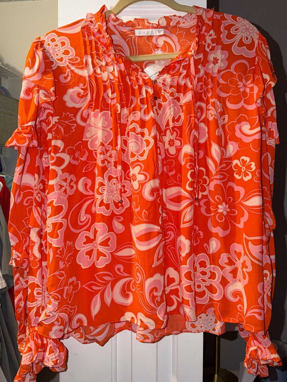 Karlie Floral Ruffle Sleeve Blouse